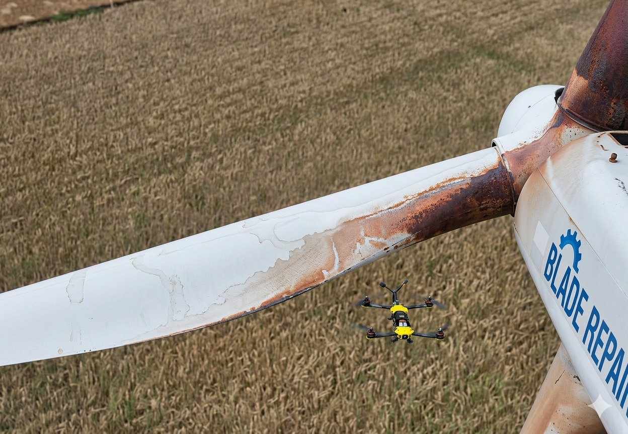 Inspección de aerogenerador con drone industrial — Altatec Drones